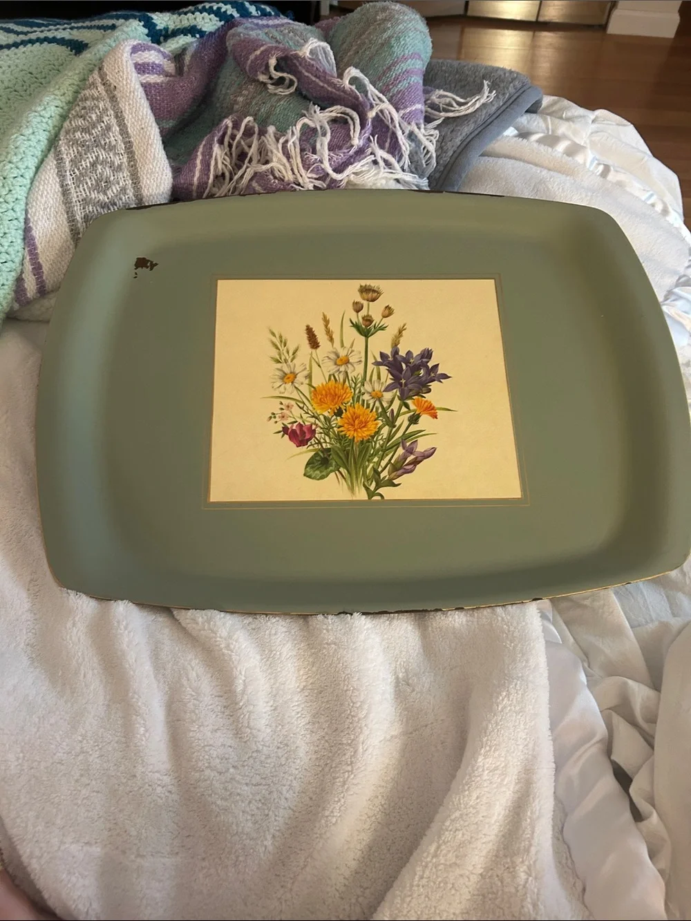 Vintage 1970’s Scully & Scully Made in England Metal Painted Tray